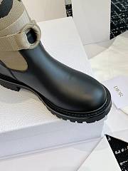 Bagsaaa Dior D-Major Boot Warm Taupe Technical Canvas with Black Miss Dior Graffiti Print and Black Calfskin - 3