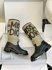 Bagsaaa Dior D-Major Boot Warm Taupe Technical Canvas with Black Miss Dior Graffiti Print and Black Calfskin - 2