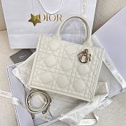 Bagsaaa Small Dior Book Tote White Macrocannage Calfskin - 26.5 x 22 x 14 cm - 1