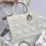 Bagsaaa Small Dior Book Tote White Macrocannage Calfskin - 26.5 x 22 x 14 cm - 3