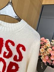 Bagsaaa Dior Sweater Ecru Cashmere and Silk Knit with Red Miss Dior Graffiti Motif - 3