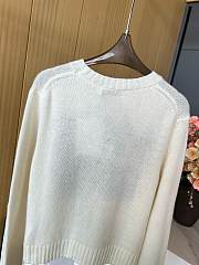 Bagsaaa Dior Sweater Ecru Cashmere and Silk Knit with Blue Miss Dior Graffiti Motif - 4