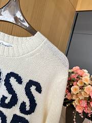 Bagsaaa Dior Sweater Ecru Cashmere and Silk Knit with Blue Miss Dior Graffiti Motif - 3