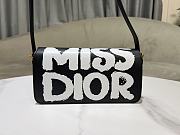 Bagsaaa Miss Dior Flap Bag Black and White Miss Dior Graffiti Printed Calfskin - 22 x 11 x 6 cm - 3