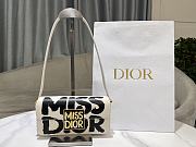 Bagsaaa Miss Dior Flap Bag White and Black Miss Dior Graffiti Printed Calfskin - 22 x 11 x 6 cm - 1