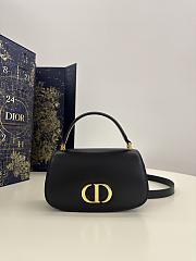 Bagsaaa Dior Small 30 Montaigne Avenue Top Handle Bag Black Ribbed Calfskin - 19 x 9 x 8 cm - 3