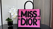 Bagsaaa Large Dior Book Tote Two-Tone Fuchsia and Purple Miss Dior Graffiti Embroidery - 42 x 35 x 18.5 cm - 1