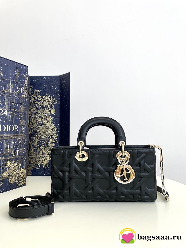 Bagsaaa Dior Medium Lady D-Joy Bag Black Graphic Cannage Calfskin - 26 x 13.5 x 5 cm - 1