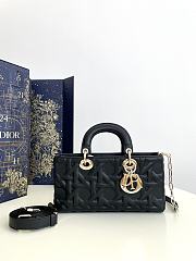 Bagsaaa Dior Medium Lady D-Joy Bag Black Graphic Cannage Calfskin - 26 x 13.5 x 5 cm - 1