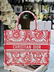 Bagsaaa Medium Dioriviera Dior Book Tote Coral Toile de Jouy Soleil Embroidery - 36 x 27.5 x 16.5 cm - 1