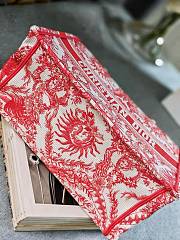 Bagsaaa Medium Dioriviera Dior Book Tote Coral Toile de Jouy Soleil Embroidery - 36 x 27.5 x 16.5 cm - 2