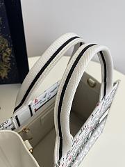 Bagsaaa Dioramour Small Dior Book Tote White Embroidery with Black and Red Je Vous Adore Motif and White Calfskin - 26.5 x 22 x 14 cm - 2