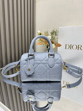 Bagsaaa Dior Groove 20 Bag Pale Blue Macrocannage Calfskin - 20.5 x 13.5 x 12 cm