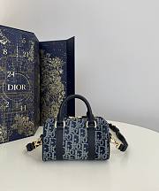 Bagsaaa Dior Groove 16 Mini Bag Blue Denim Dior Oblique Jacquard - 16 x 11 x 8 cm - 1