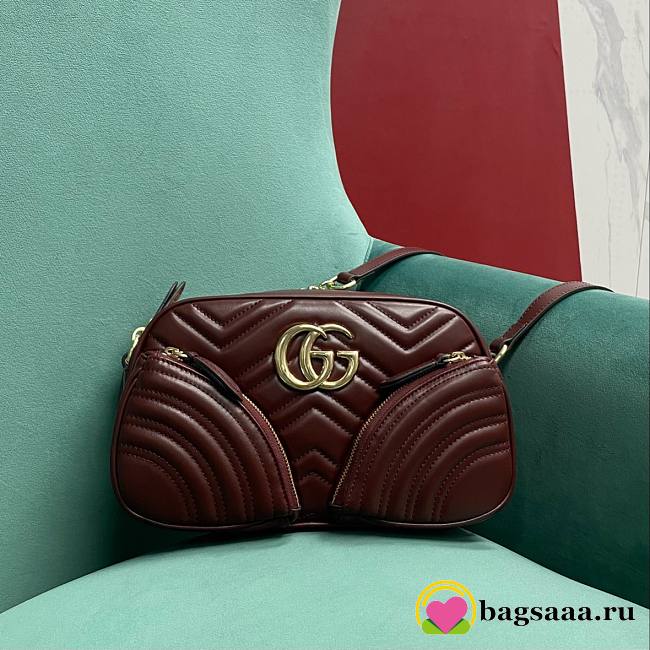 Bagsaaa Gucci GG Marmont Small Shoulder Bag 798715 Red - 24.5 x 15 x 9 cm - 1