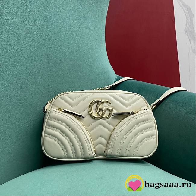 Bagsaaa Gucci GG Marmont Small Shoulder Bag 798715 Ivory - 24.5 x 15 x 9 cm - 1