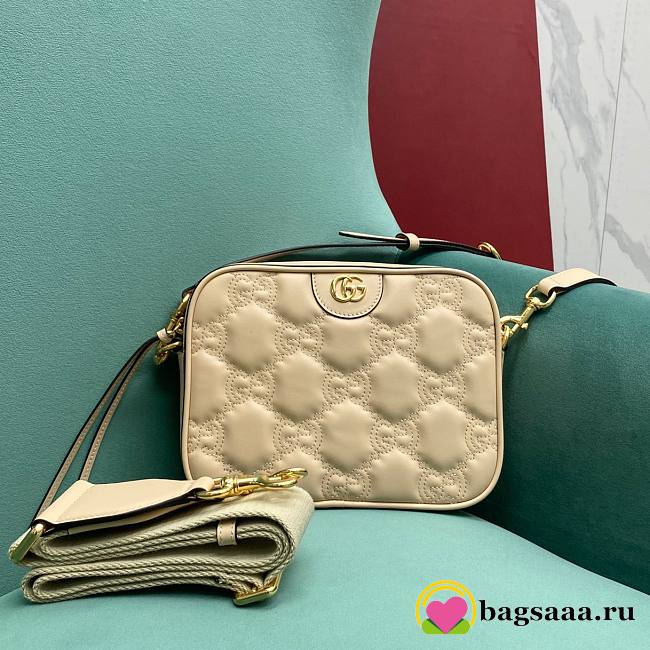 Bagsaaa GG Matelassé Small Shoulder Bag ‎702234 Beige - 21.5 x 17 x 7.5 cm - 1