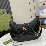 Bagsaaa Gucci GG Marmont small shoulder bag 777263 black patent - 17 x 26 x 4 cm - 1