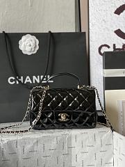 Bagsaaa Chanel Mini Classic Handbag With Top Handle AS2431 Black Patent - 12 × 20 × 6 cm - 1