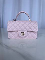 Bagsaaa Chanel Mini Classic Handbag With Top Handle AS2431 Light Pink - 12 × 20 × 6 cm - 1