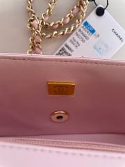 Bagsaaa Chanel Mini Classic Handbag With Top Handle AS2431 Light Pink - 12 × 20 × 6 cm - 3