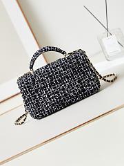 Bagsaaa Chanel Mini Classic Handbag With Top Handle AS2431 Sequin Black & White Tweed - 12 × 20 × 6 cm - 3