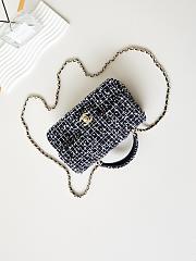 Bagsaaa Chanel Mini Classic Handbag With Top Handle AS2431 Sequin Black & White Tweed - 12 × 20 × 6 cm - 2