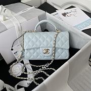 Bagsaaa Chanel Mini Classic Handbag With Top Handle AS2431 Light Blue - 12 × 20 × 6 cm - 1