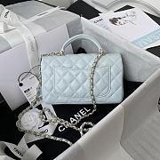 Bagsaaa Chanel Mini Classic Handbag With Top Handle AS2431 Light Blue - 12 × 20 × 6 cm - 4