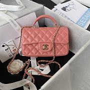 Bagsaaa Chanel Mini Classic Handbag With Top Handle AS2431 Pink - 12 × 20 × 6 cm - 1