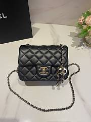 Bagsaaa Chanel Mini Square Flap Bag Black Lambskin Pearl Crush Ball AS1786 - 13×17×7cm - 1