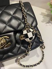 Bagsaaa Chanel Mini Square Flap Bag Black Lambskin Pearl Crush Ball AS1786 - 13×17×7cm - 2