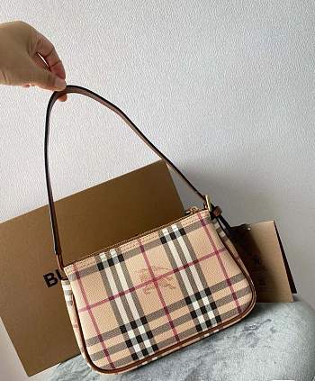 Bagsaaa Burberry Haymarket Check Shoulder Bag - 21x14x5 cm