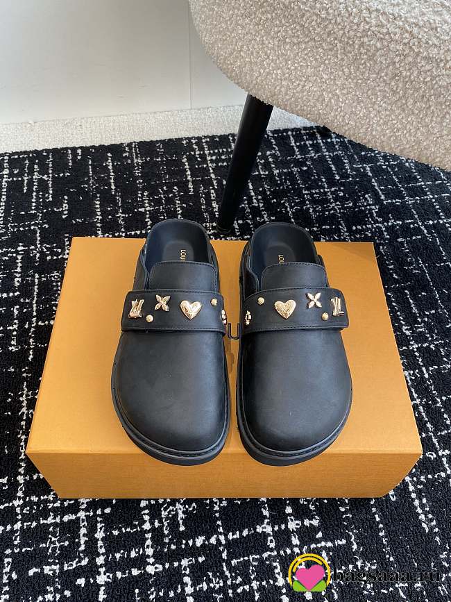 Bagsaaa Louis Vuitton LV Cosy Flat Comfort Clog Black - 1