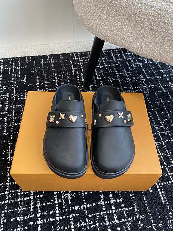 Bagsaaa Louis Vuitton LV Cosy Flat Comfort Clog Black