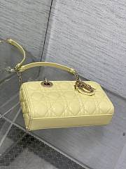 Bagsaaa Dior Small Lady D-Joy Bag Yellow Cannage Lambskin - 22 x 12 x 6 cm - 2