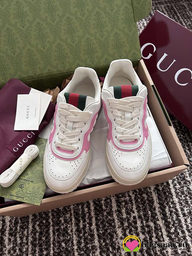 Bagsaaa Gucci Women's Gucci Re-Web sneaker 785728 White & Pink - 1