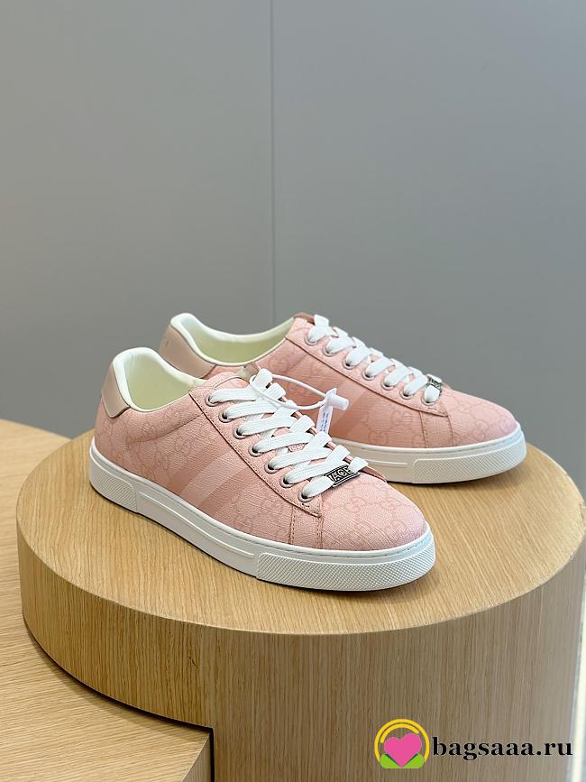 Bagsaaa Women's Gucci Ace sneaker with Web 812026 pink GG - 1