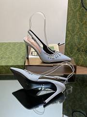 Bagsaaa Gucci Women's pump with crystal chain ‎805306 gray - 10.5cm - 4