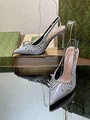 Bagsaaa Gucci Women's pump with crystal chain ‎805306 gray - 10.5cm - 2