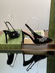 Bagsaaa Gucci Women's pump with crystal chain ‎805306 black - 10.5cm - 4