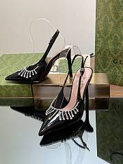 Bagsaaa Gucci Women's pump with crystal chain ‎805306 black - 10.5cm - 3