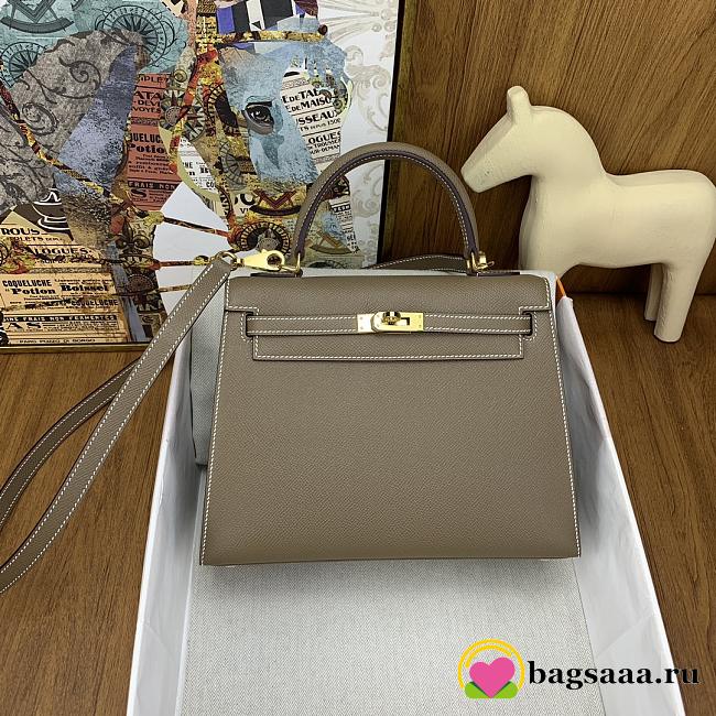 Bagsaaa Hermes Kelly Etoupe Epsom & Gold Hardware - 25cm - 1