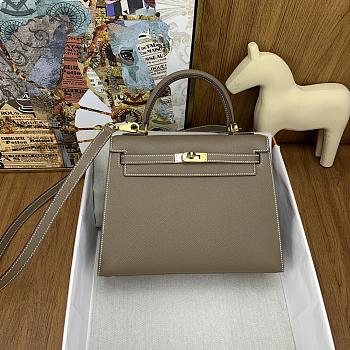 Bagsaaa Hermes Kelly Etoupe Epsom & Gold Hardware - 25cm