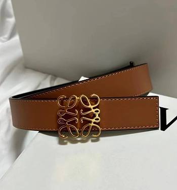 Bagsaaa Loewe Reversible Anagram belt in smooth calfskin brown & black - 2.8cm