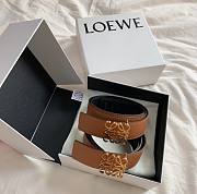 Bagsaaa Loewe Reversible Anagram belt in smooth calfskin brown & black - 2.8cm - 3