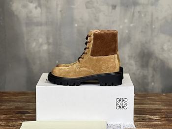 Bagsaaa Loewe Sierra combat boot in suede Brown