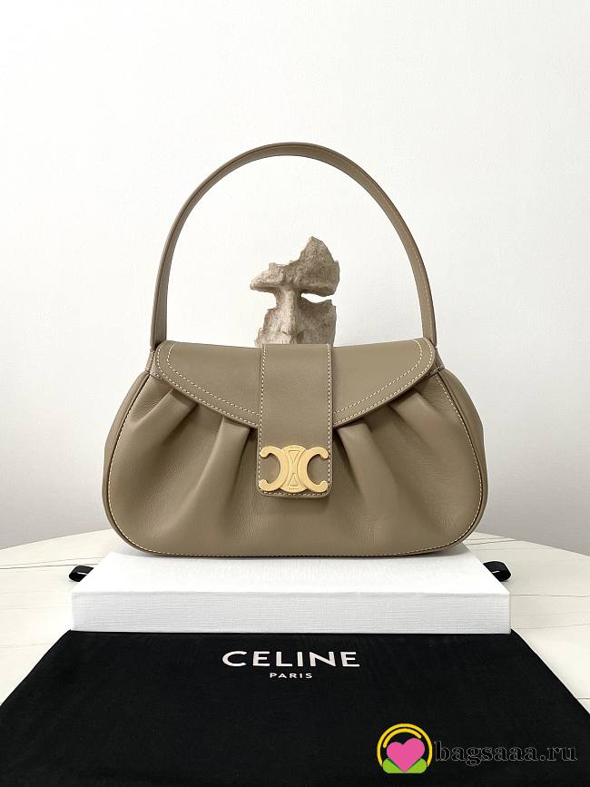 Bagsaaa Celine Medium Polly Bag I Supple Calfskin Beige - 33 x 19 x 9 CM - 1