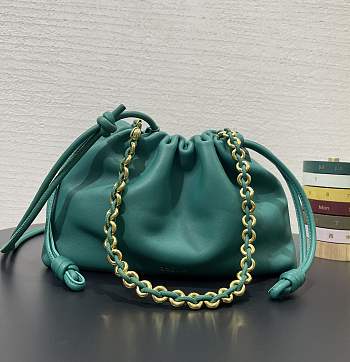 Bagsaaa Loewe Medium Flamenco purse in mellow nappa lambskin Emerald Green  - 30X20X10.5 cm