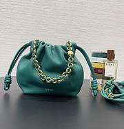 Bagsaaa Loewe Mini Flamenco Purse bag in mellow nappa lambskin Emerald Green - 23X17X5.5 cm - 1